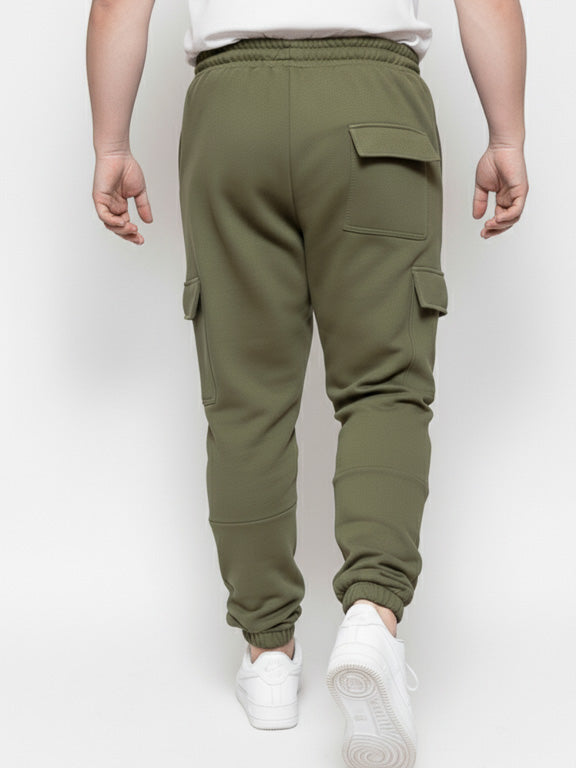 Sarouel cargo 100% coton - Kaki