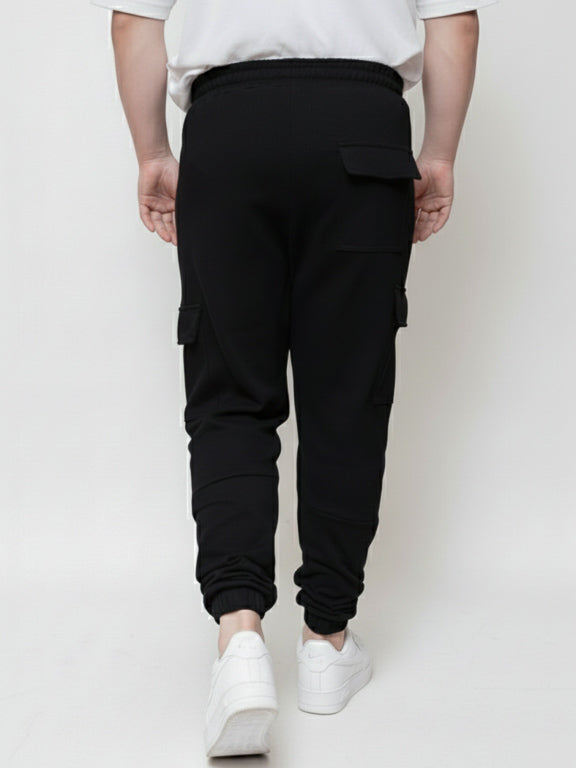 Sarouel cargo 100% coton - Noir