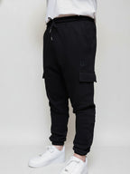 Sarouel cargo 100% coton - Noir