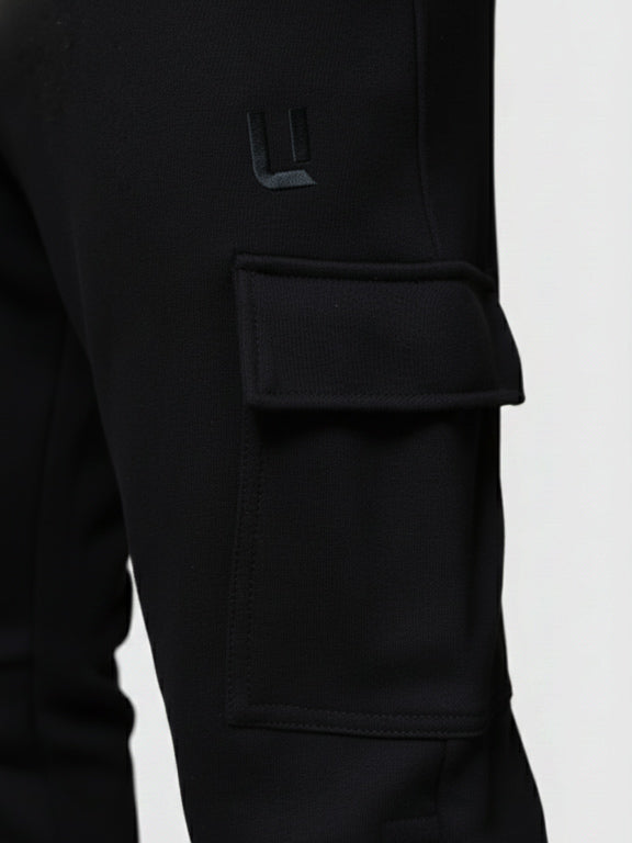 Sarouel cargo 100% coton - Noir