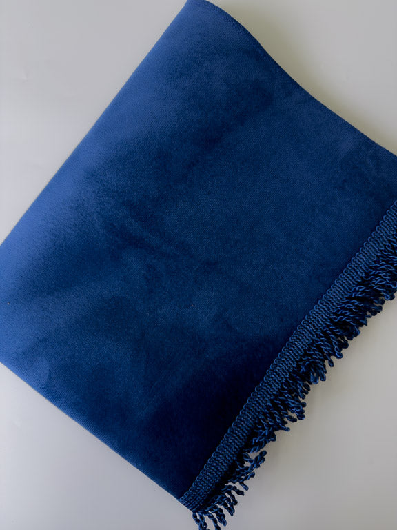 tapis de prière en velours bleu marine
