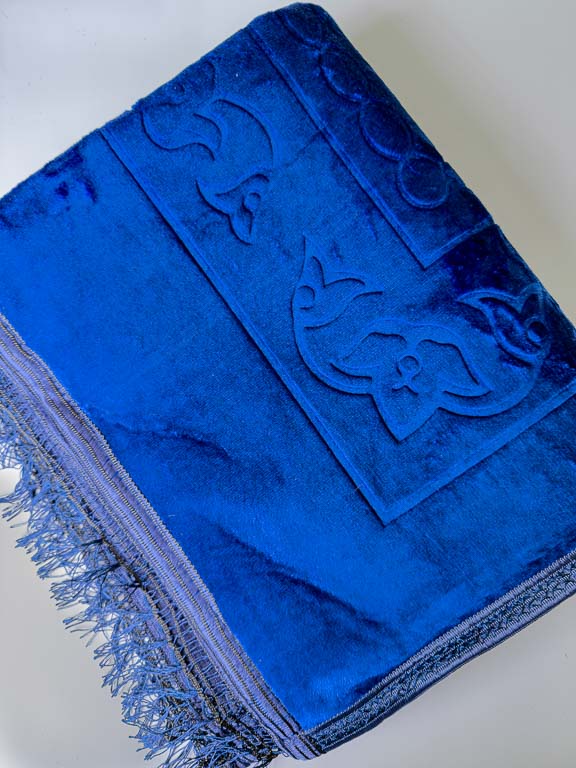tapis de prière épais bleu marine