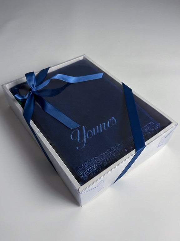 Tapis de prière premium en velours - Bleu marine