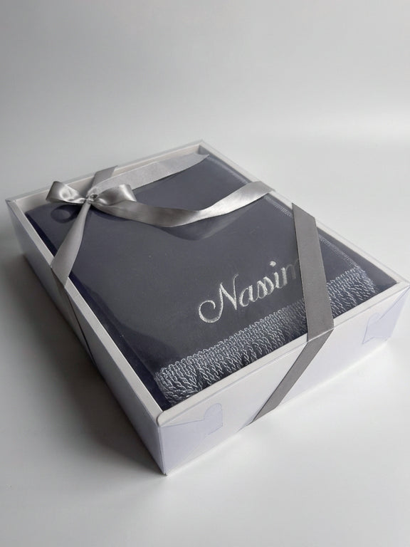 Tapis de prière premium en velours - Gris