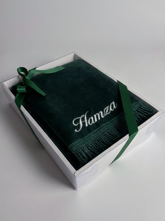 Tapis de prière premium en velours - Vert